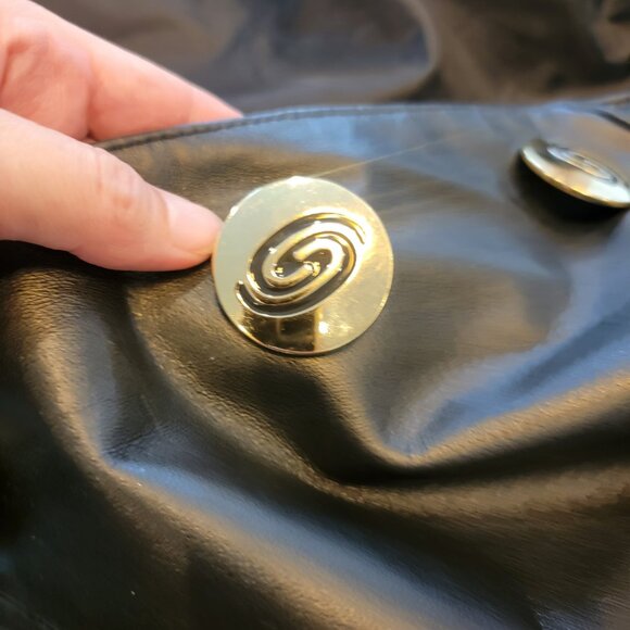 Komitor 51" Calf Length Women's Black Leather Trench Coat Style 02734 WPL 5602 - Picture 12 of 13